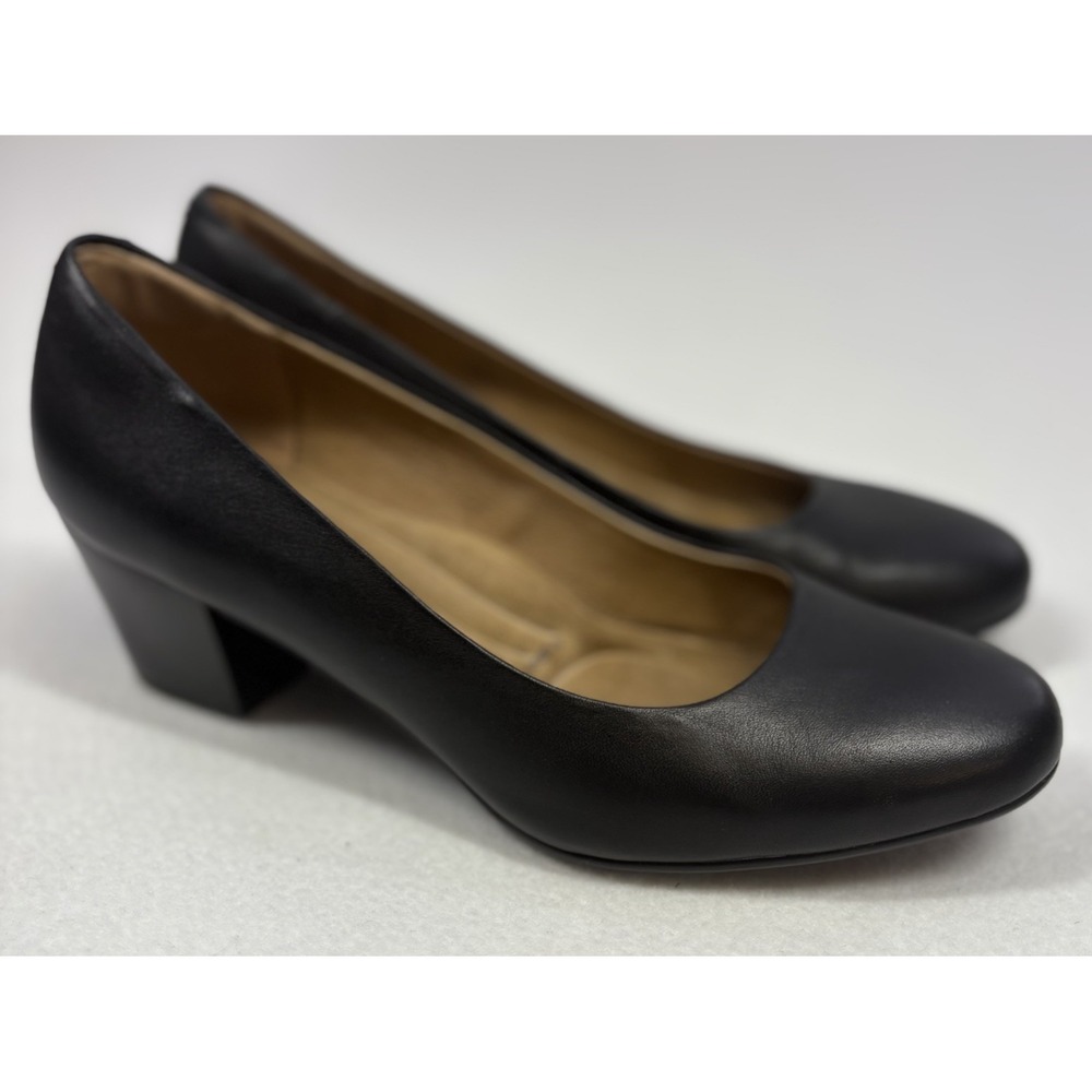 Sofft Lindon Black Leather Comforable Pumps Shoes Women's Size 8 Support 2" Heel
